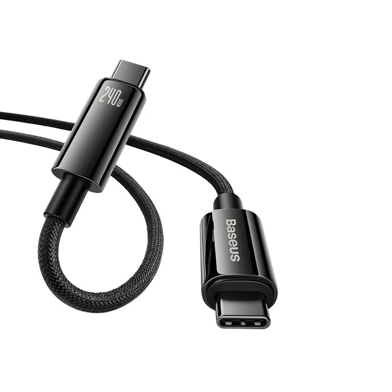 Baseus Tungsten Gold USB-C σε USB-C 240W καλώδιο γρήγορης φόρτισης 1m μαύρο