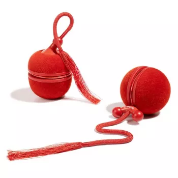 Cheerble WICKED BALL DUO2-VINTAGE RED Έξυπνο Διαδραστικό Παιχνίδι Κατοικίδιων, 2 Μπάλες, Φόρτιση USB-C, IP65 Αδιάβροχο, 3 Λειτουργίες Παιχνιδιού, για Γάτες & Μικρούς Σκύλους