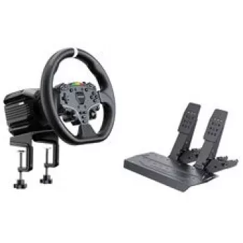 MOZA R5 Pro Racing Simulator - 5,5 Nm Direct Drive Wheelbase, 11-ιντσών Δερμάτινο Τιμόνι, Σετ 2 Πεντάλ