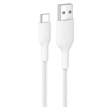 Belkin BOOSTCHARGE πλεκτό καλώδιο USB-C σε USB-A 2m λευκό