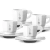 Bialetti RTATZ402 σετ κούπας espresso, 4 τεμ., λευκή πορσελάνη, 75 ml