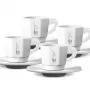 Bialetti RTATZ402 σετ κούπας espresso, 4 τεμ., λευκή πορσελάνη, 75 ml