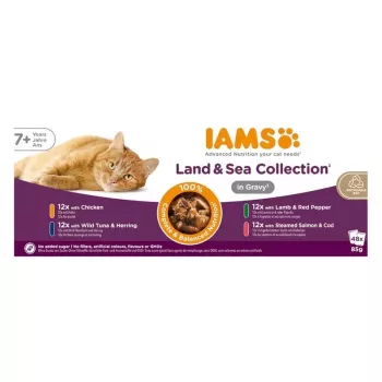 IAMS Delights Senior Land & Sea Collection σε σάλτσα 12x85g