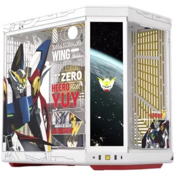HYTE Y70 Touch Infinite Gundam Wing Edition Mid-Tower κουτί, διπλό σκληρυμένο γυαλί, οθόνη αφής 4K, λευκό