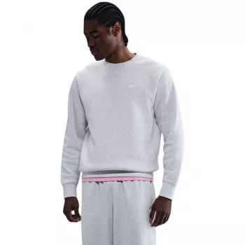 Nike Club Fleece ανδρικό φούτερ με στρογγυλή λαιμόκοψη Σκούρο Γκρι Heather M