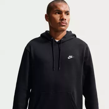 Nike Club Fleece ανδρικό pullover hoodie με κουκούλα μαύρο FN3859 010 μέγεθος S