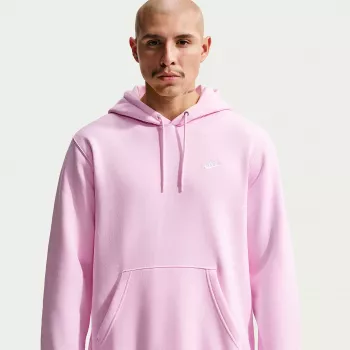 Nike Club Fleece ανδρικό φούτερ με κουκούλα Ανοιχτό ροζ FN3859-663 μέγεθος L