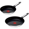 Tefal Emotion Σετ τηγανιών από ανοξείδωτο ατσάλι, 2 τεμ., 24/28 cm