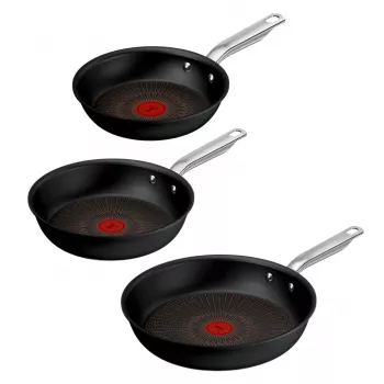 Tefal Experience Σετ τηγανιών αλουμινίου, 3 τεμ., μαύρο, 20/24/28 cm