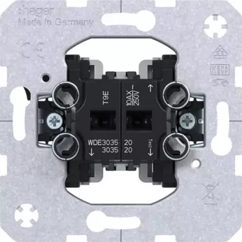 Hager WDE303520 Διακόπτης ρολών/περσίδων με μηχανική και ηλεκτρική ασφάλιση, Polarweiß