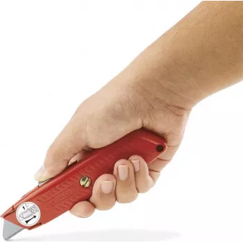 STANLEY BLACK&DECKER 99E Ανασυρόμενο μαχαίρι ασφαλείας με βιδωτή ασφάλιση, λαβή κράματος ψευδαργύρου χυτού, 5 θέσεις λεπίδας, εσωτερική αποθήκευση για 3 λεπίδες, μεταλλικό γκρι
