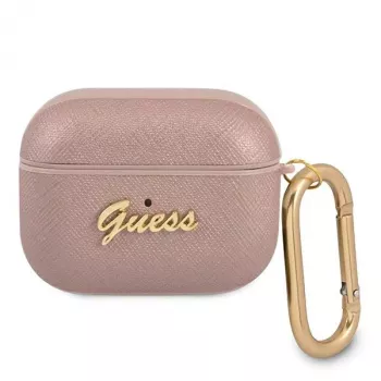 GUESS GUAPSASMP θήκη AirPods Pro Saffiano Script Metal Collection ροζ