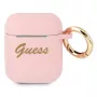 GUESS GUA2SSSI Θήκη AirPods 1/2 ροζ σιλικόνη Vintage Script