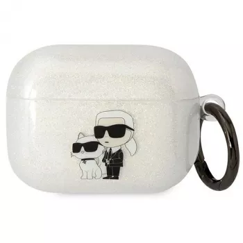 Karl Lagerfeld KLAPHNKCTGT Θήκη AirPods Pro διαφανής glitter Karl & Choupette