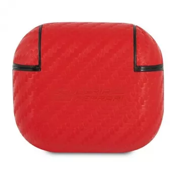 Ferrari FESA3CARE On Track θήκη AirPods 3 κόκκινη PU carbon