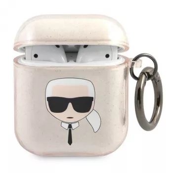 Karl Lagerfeld KLA2UKHGD Θήκη AirPods 1/2 χρυσό glitter Karl Head