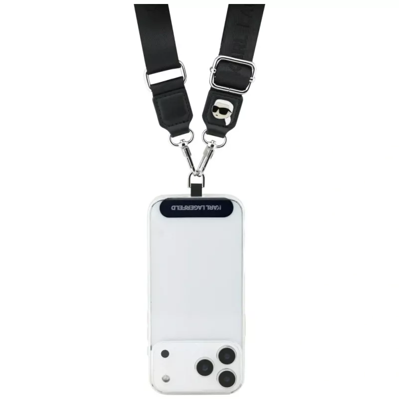 Karl Lagerfeld Universal Strap Tether Patch Karl Metal Logo μαύρο