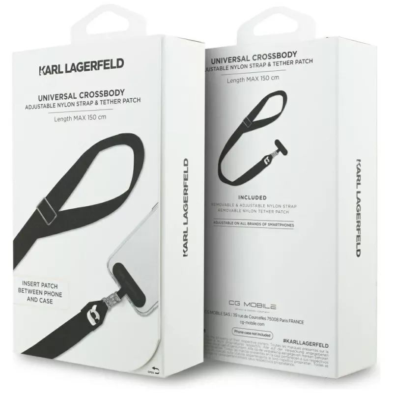 Karl Lagerfeld Universal Strap Tether Patch Karl Metal Logo μαύρο