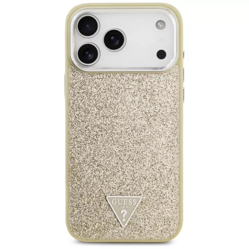 GUESS Glitter Triangle Logo θήκη MagSafe για iPhone 17 Pro Max - χρυσό
