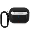 BMW θήκη AirPods Pro δερμάτινη με σχέδιο κυματιστών γραμμών - μαύρο