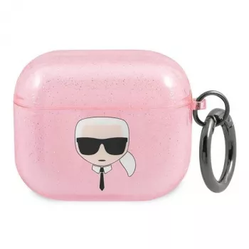 Karl Lagerfeld KLA3UKHGP Glitter Karl's Head θήκη AirPods 3 - ροζ