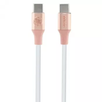 GUESS GUCCLALRGDP Καλώδιο γρήγορης φόρτισης USB-C σε USB-C 1,5 m ροζ με ανάγλυφο λογότυπο