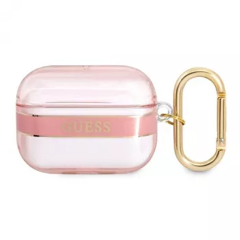 GUESS θήκη AirPods Pro με λουράκι ροζ Strap Collection