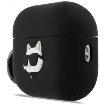 Karl Lagerfeld Θήκη Silikon Choupette Kopf 3D για AirPods Pro 3 - Μαύρο