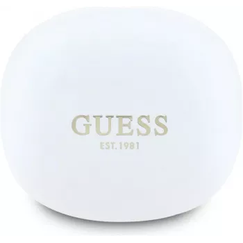 GUESS Flat Classic Logo Electroplated Ασύρματα Ακουστικά True Wireless, Λευκό