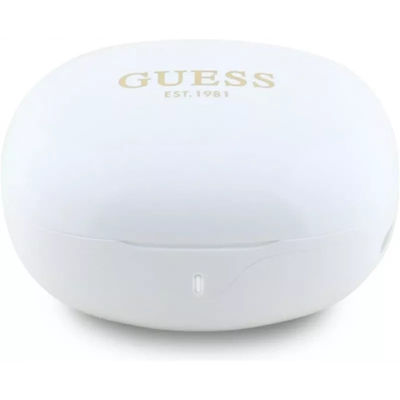 GUESS Flat Classic Logo Electroplated Ασύρματα Ακουστικά True Wireless, Λευκό