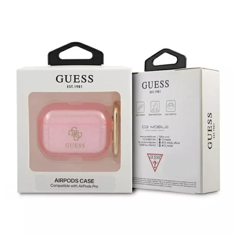 Guess GUAPUCG4GP Θήκη AirPods Pro Ροζ Glitter Συλλογή