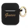 Guess GUA2SSSK Θήκη AirPods 1/2 Μαύρο Σιλικόνη Vintage Script
