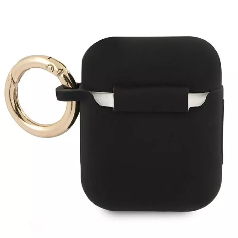 Guess GUA2SSSK Θήκη AirPods 1/2 Μαύρο Σιλικόνη Vintage Script
