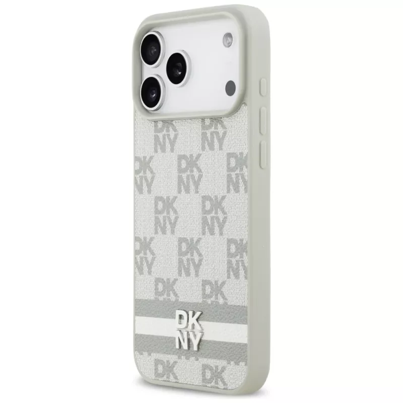 DKNY Θήκη Καρό Μοτίβο με Εκτυπωμένες Ρίγες για iPhone 17 Pro Max - Μπεζ