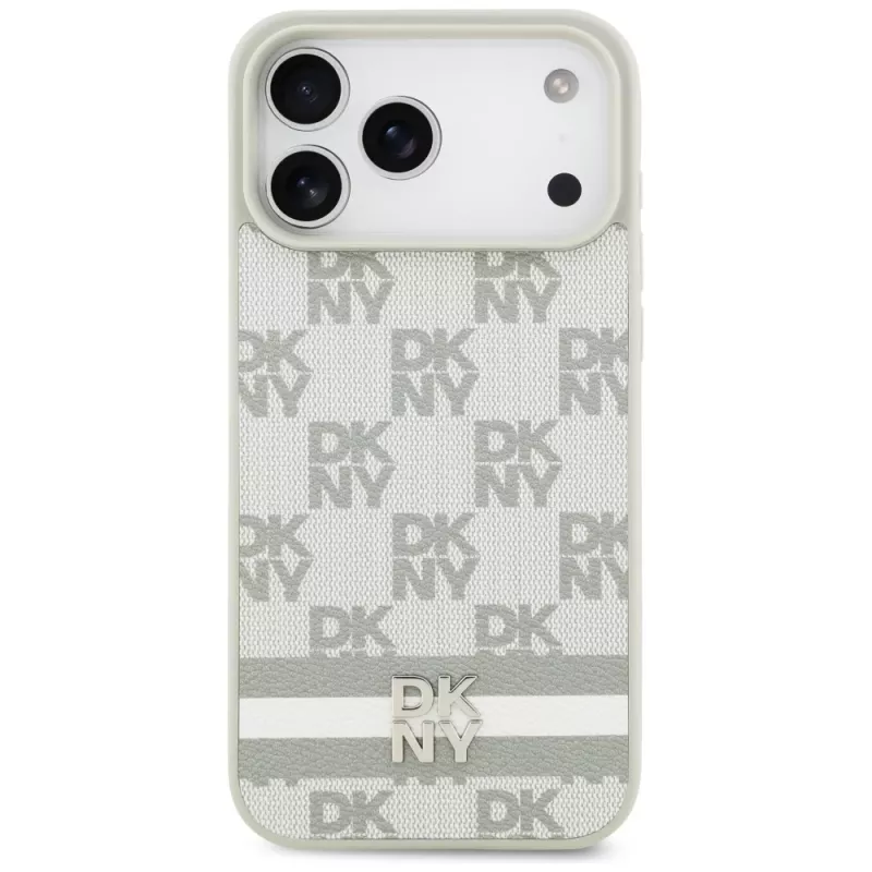 DKNY Θήκη Καρό Μοτίβο με Εκτυπωμένες Ρίγες για iPhone 17 Pro Max - Μπεζ