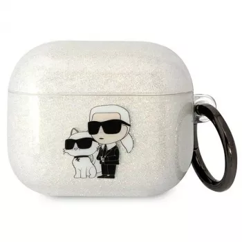 Karl Lagerfeld KLA3HNKCTGT Θήκη AirPods 3 Διάφανη Glitter Karl & Choupette