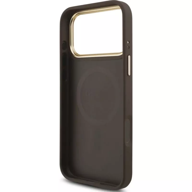 GUESS Θήκη MagSafe 4G Triangle Logo για iPhone 17 Pro Max - Καφέ & Χρυσό