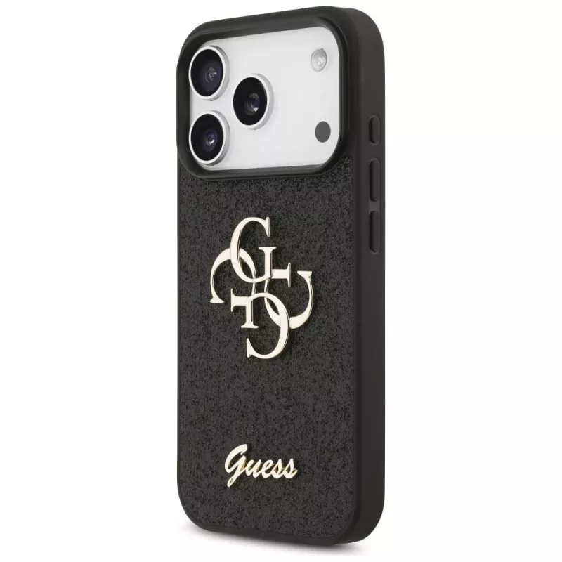 GUESS Fixed Glitter Big 4G θήκη για iPhone 18 Pro / 17 Pro - μαύρο