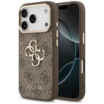 GUESS 4G Big Classic Logo θήκη για iPhone 17 Pro / 18 Pro - καφέ & χρυσό