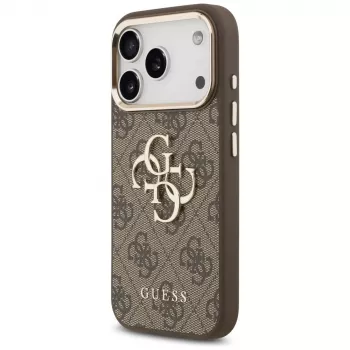GUESS 4G Big Classic Logo θήκη για iPhone 17 Pro / 18 Pro - καφέ & χρυσό