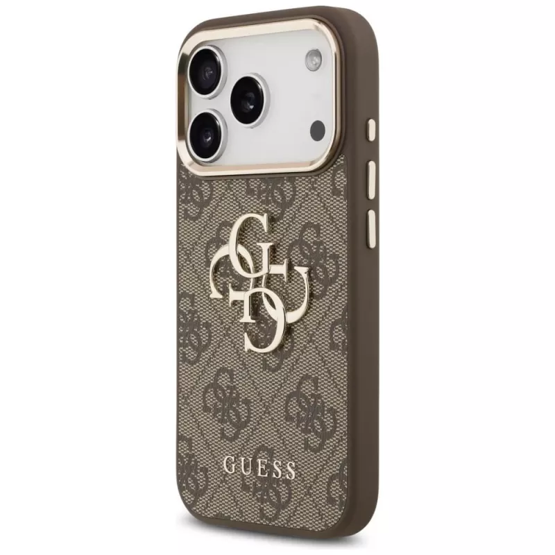 GUESS 4G Big Classic Logo θήκη για iPhone 17 Pro / 18 Pro - καφέ & χρυσό