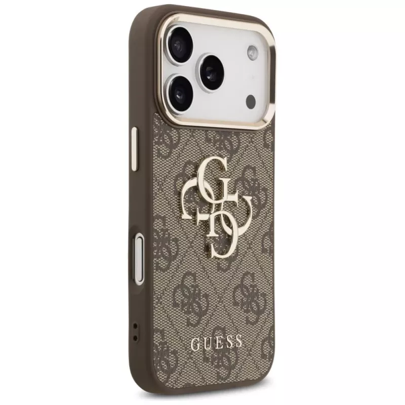 GUESS 4G Big Classic Logo θήκη για iPhone 17 Pro / 18 Pro - καφέ & χρυσό