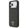 GUESS δερμάτινη 4G Triangle Strass MagSafe θήκη για iPhone 18 Pro Max / 17 Pro Max - μαύρο