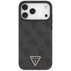 GUESS δερμάτινη 4G Triangle Strass MagSafe θήκη για iPhone 18 Pro Max / 17 Pro Max - μαύρο