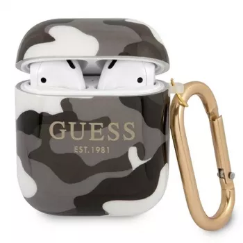 Guess GUA2UCAMG θήκη AirPods 1/2 μαύρη συλλογή Camo