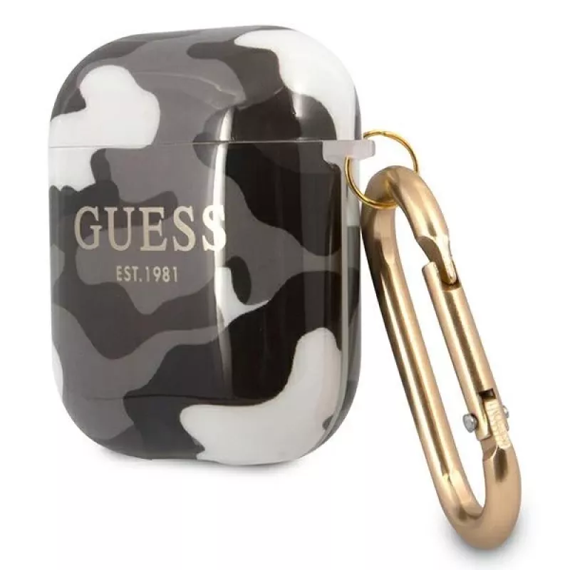 Guess GUA2UCAMG θήκη AirPods 1/2 μαύρη συλλογή Camo