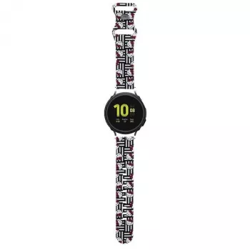 Hello Kitty καθολικό σιλικόνης βραχιόλι για smartwatches HKUWMSDIESK Heads & Stripes μαύρο 20mm