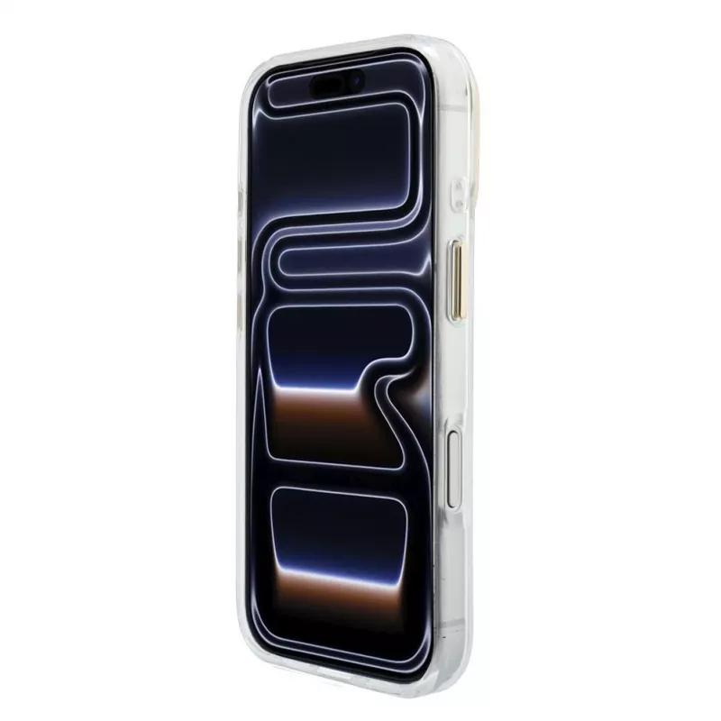 GUESS IML 4G Script Metal MagSafe θήκη για iPhone 18 Pro / 17 Pro, λευκό