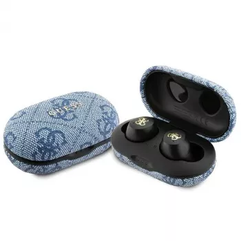 GUESS GUTWSP4EGB ασύρματα ακουστικά Bluetooth με βάση φόρτισης, ENC, μπλε μέταλλο