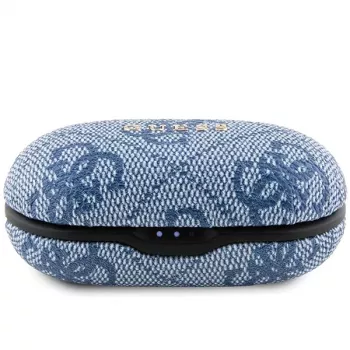 GUESS GUTWSP4EGB ασύρματα ακουστικά Bluetooth με βάση φόρτισης, ENC, μπλε μέταλλο